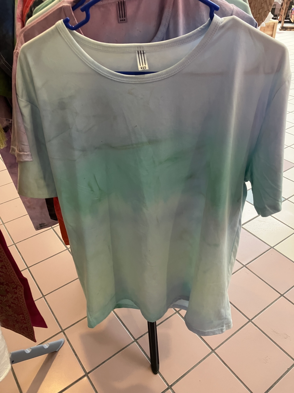 Pastel Blue-Green Tie-Dye Short Sleeve Tee